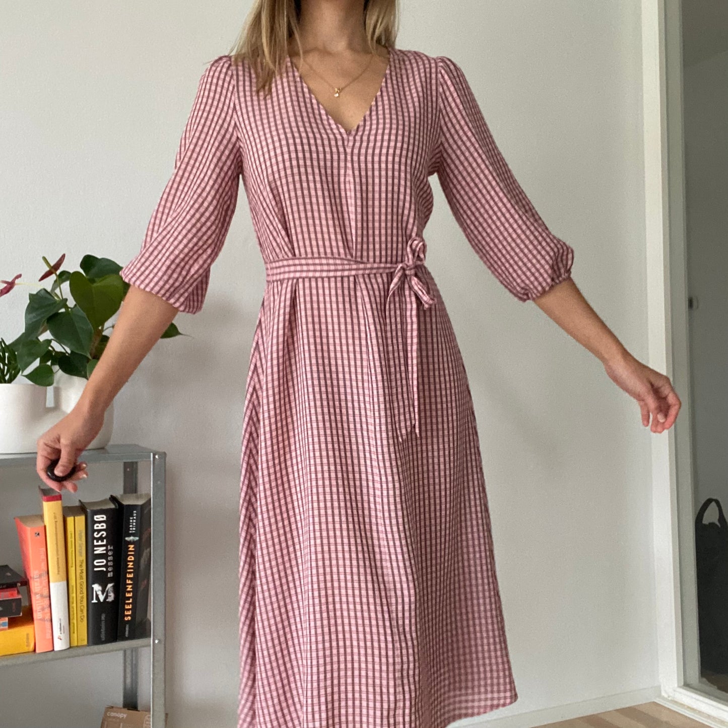 Midi pink picnic dress