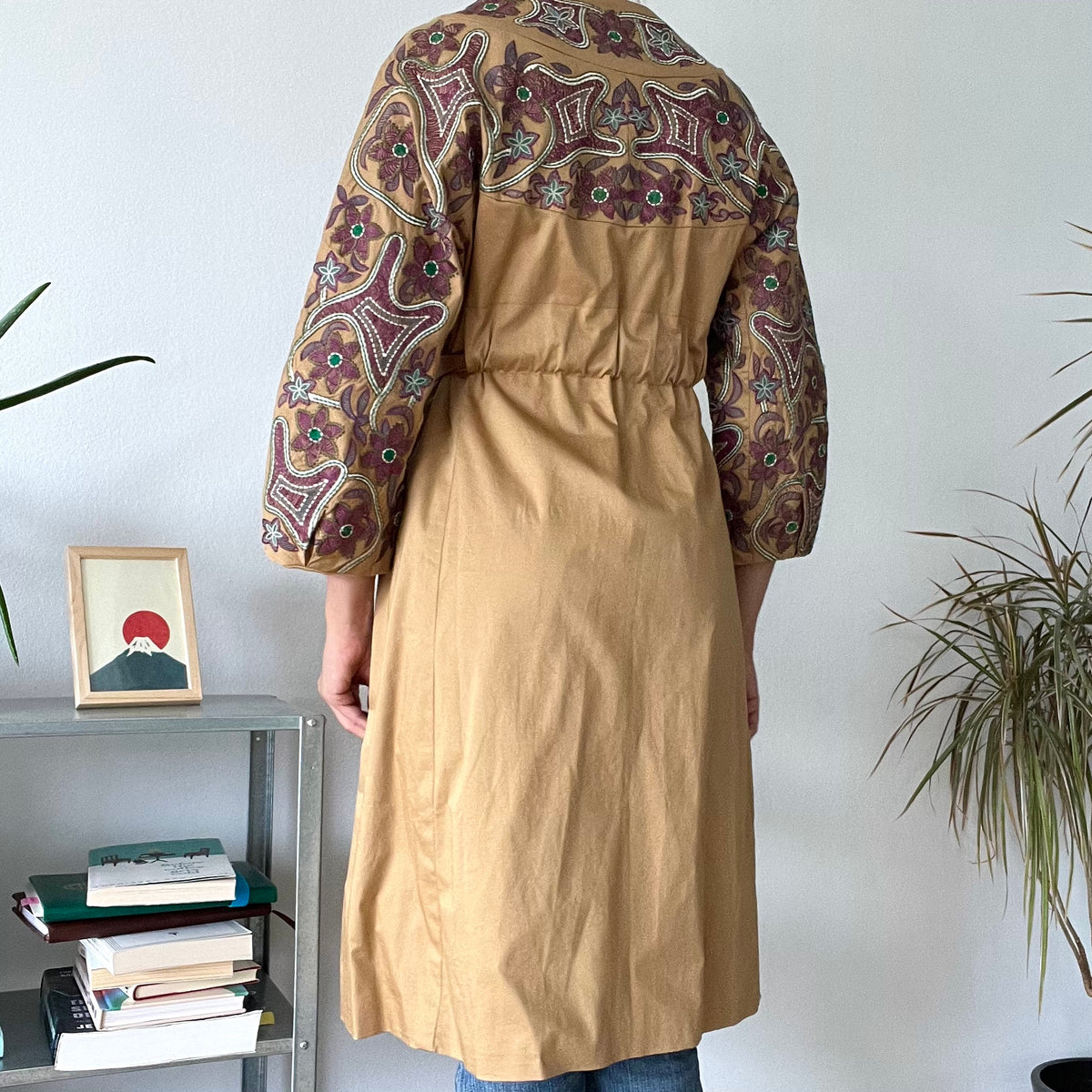 Vintage Embroidered Kaftan Belted jacket
