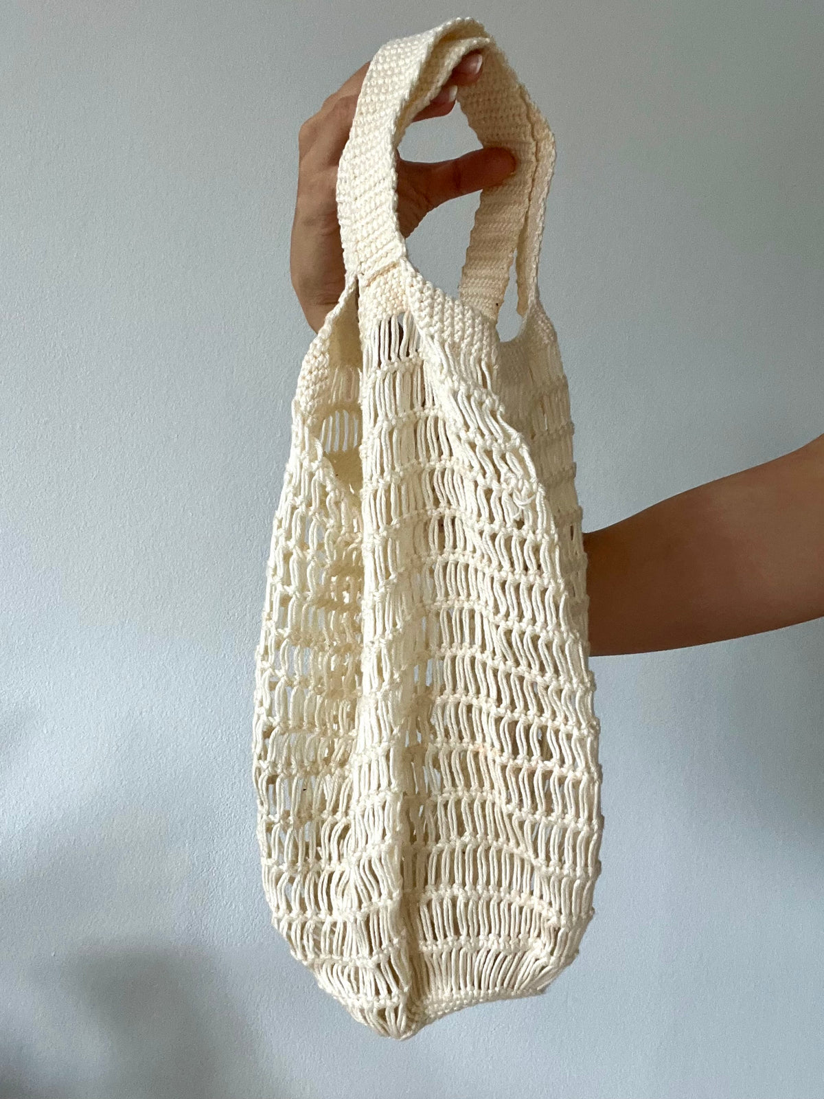 Vintage Cream Crochet Shoulder Bag