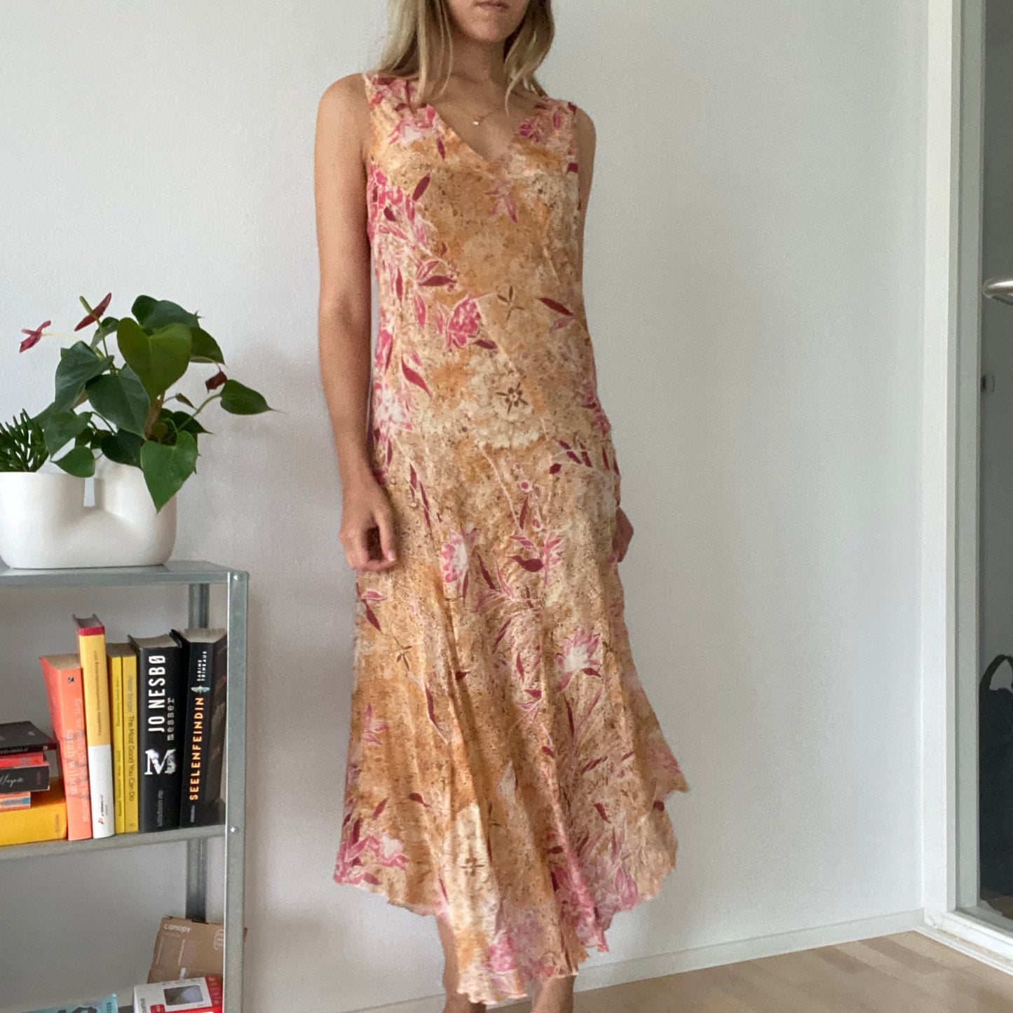 Silk midi dress