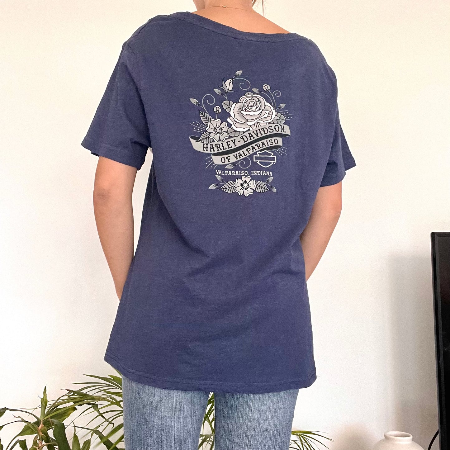 Harley Davidson blue T-shirt-Size XXL