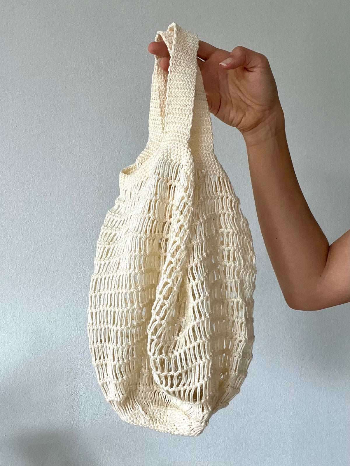 Vintage Cream Crochet Shoulder Bag