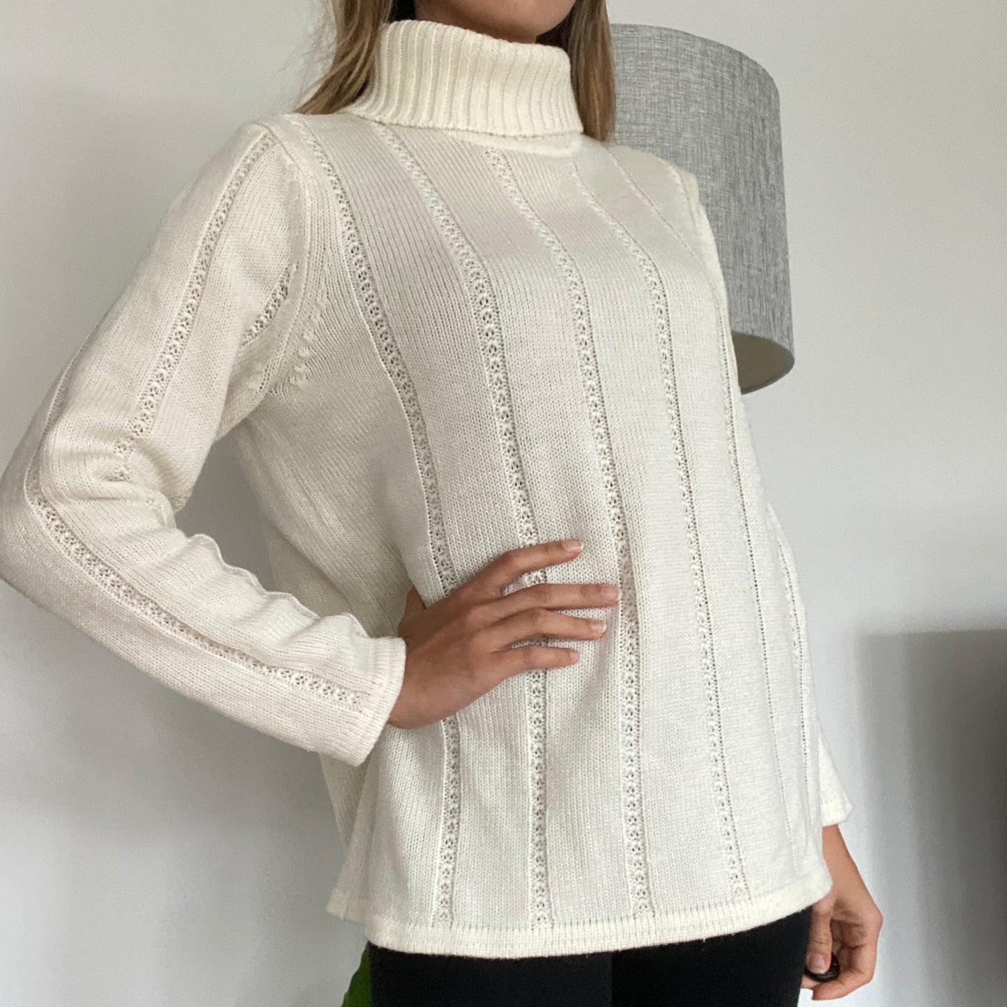 White turtleneck pullover