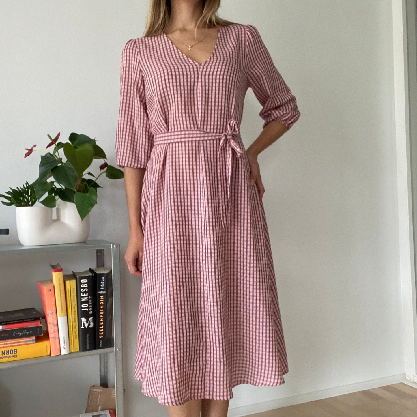Midi pink picnic dress