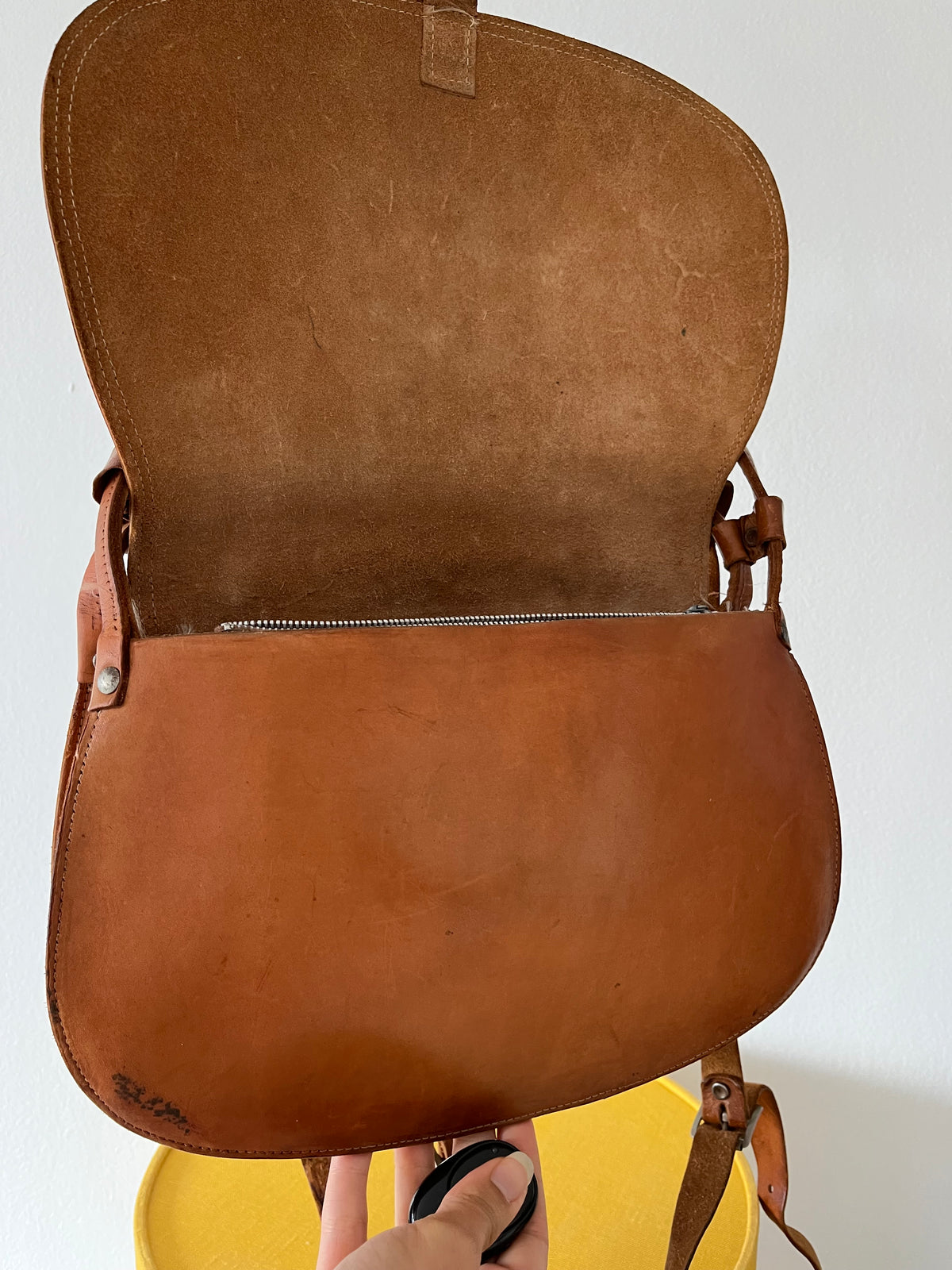 A vintage brown leather saddle