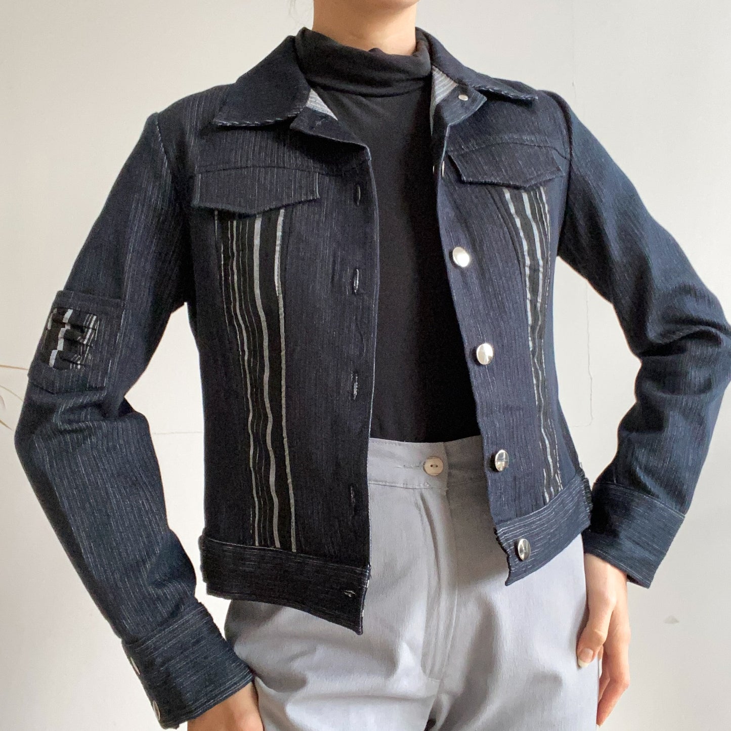 Jacket shirt jeans blue stripped
