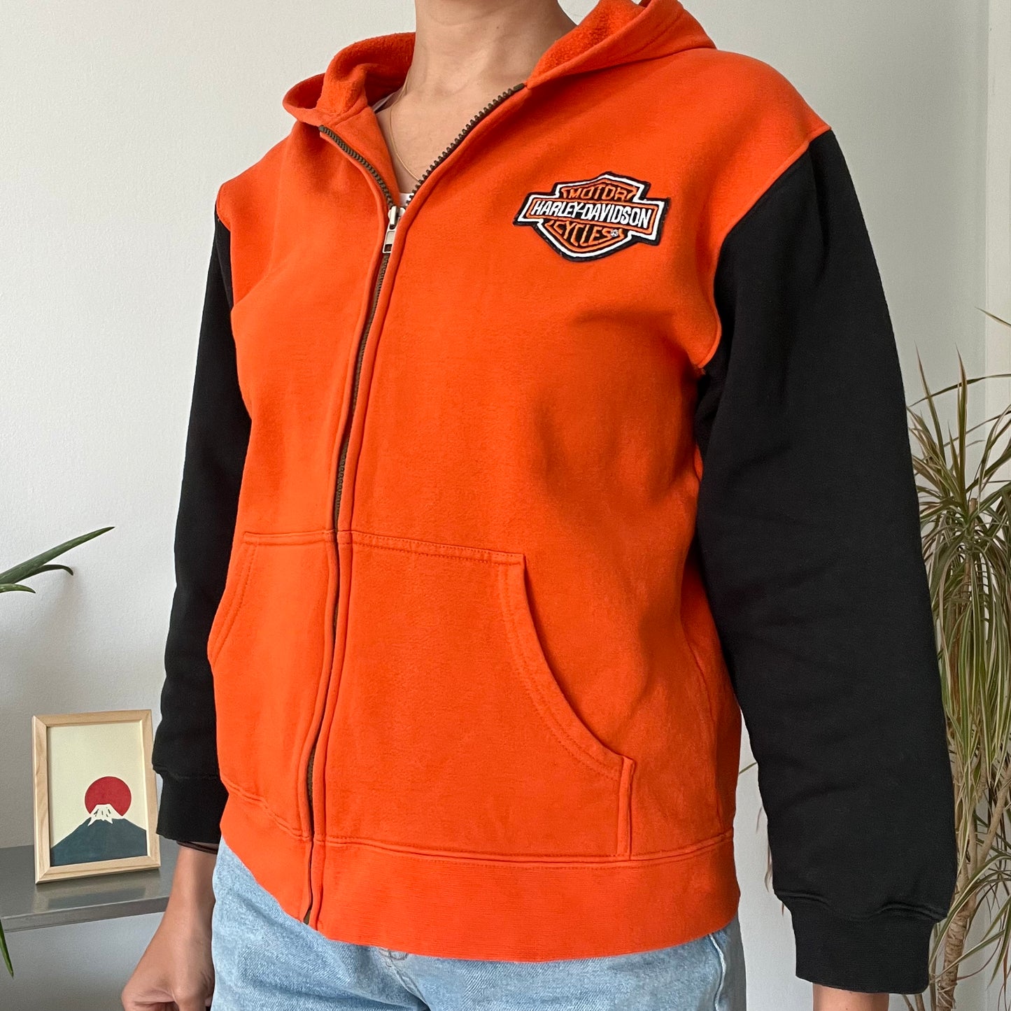 Orange Harley Davidson jacket-Size