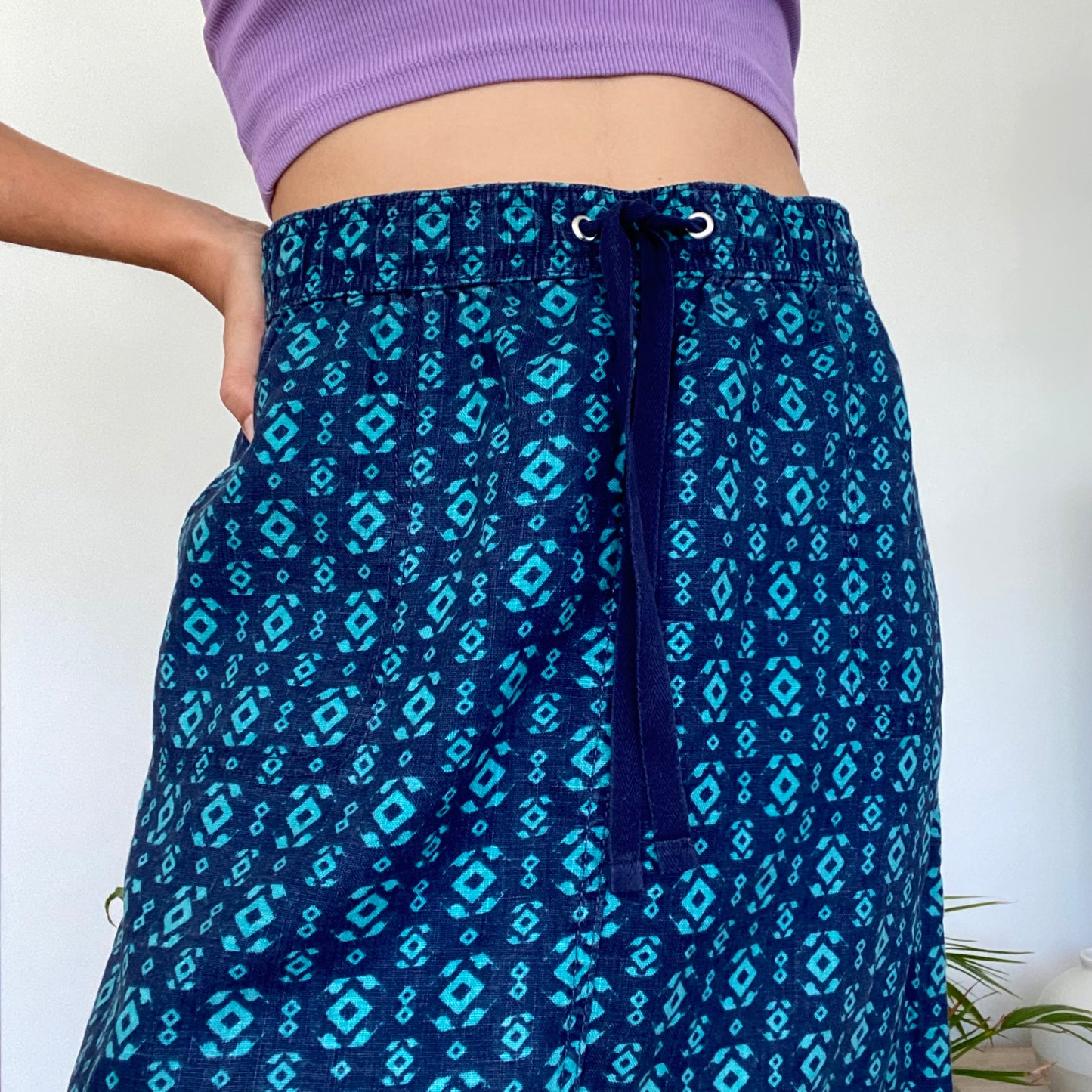 Linen blue skirt