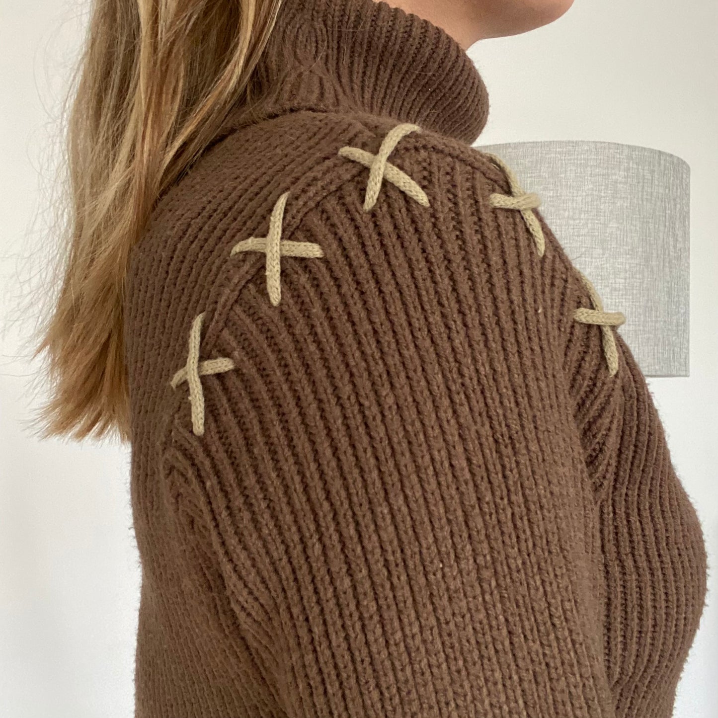 Brown turtleneck pullover