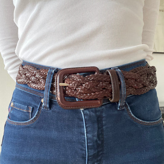 Dark brown braided belt