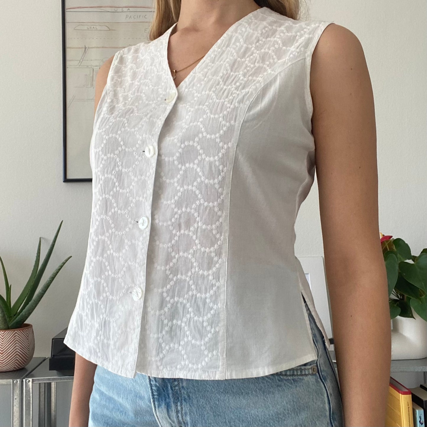 Cotton white summer top- size 36