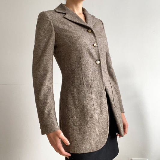 Long Brown blazer made in Italy