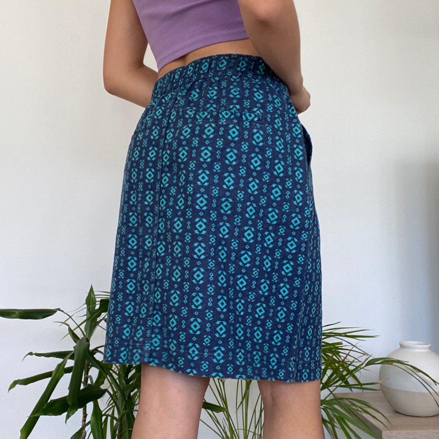 Linen blue skirt