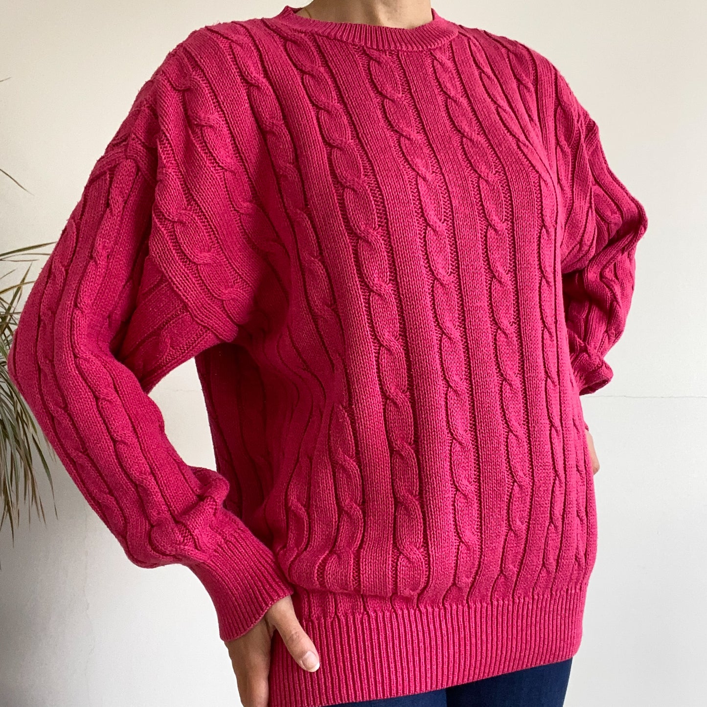 Pink chunky sweater, pullover